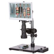 Amscope 0.7X-5X Zoom 1080p 15fps 5MP HDMI Digital Inspection Microscope With Ring Light & 11.5" Monitor H800-96S-HD1080A-HDM
